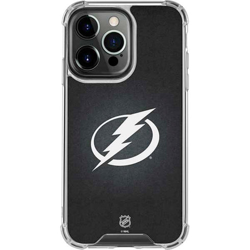 NHL Tampa Bay Lightning Black Background iPhone 16 Pro Clear Case